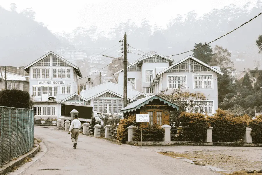 Nuwara Eliya Sri Lanka — misty tea plantations and mountain roads in the hill country