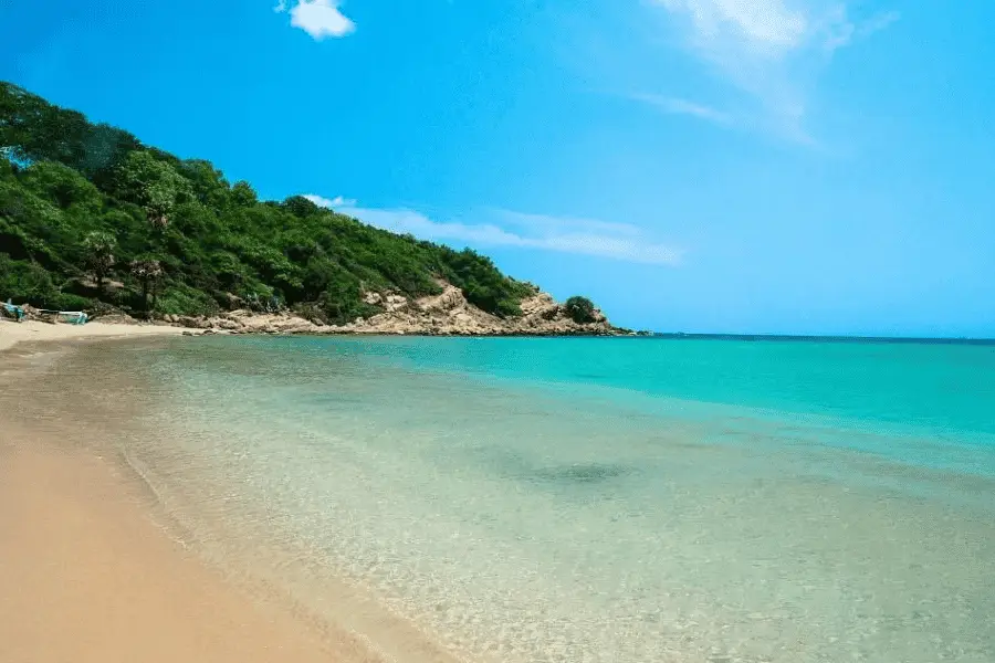 Marble Beach Trincomalee — calm turquoise water and hidden golden sand beach on Sri Lanka's east coast